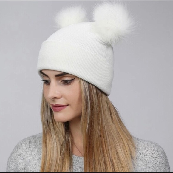PrettyLittleThing Accessories - SOLD New! White Pompom Beanie
